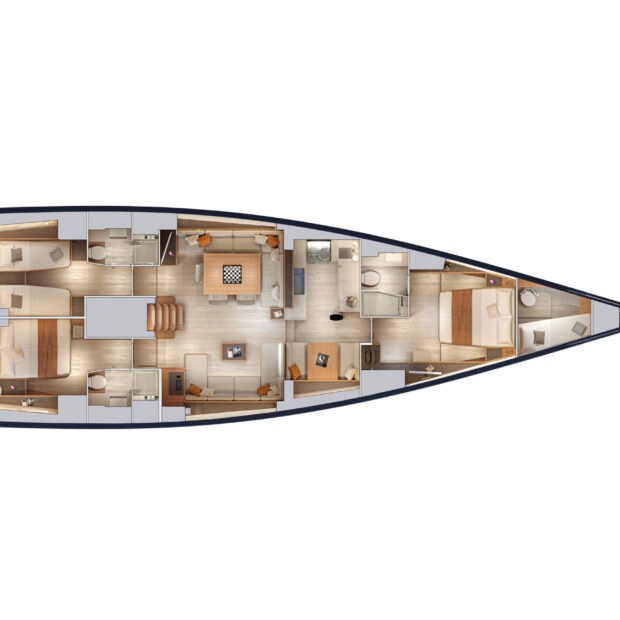 Grand Soleil 65 Long Cruise Interior Diagram