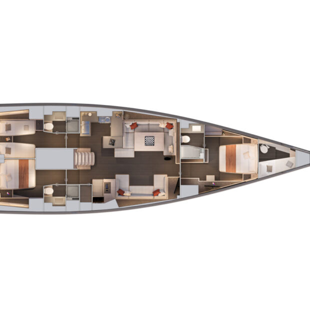 Grand Soleil 65 Performance Interior Diagram