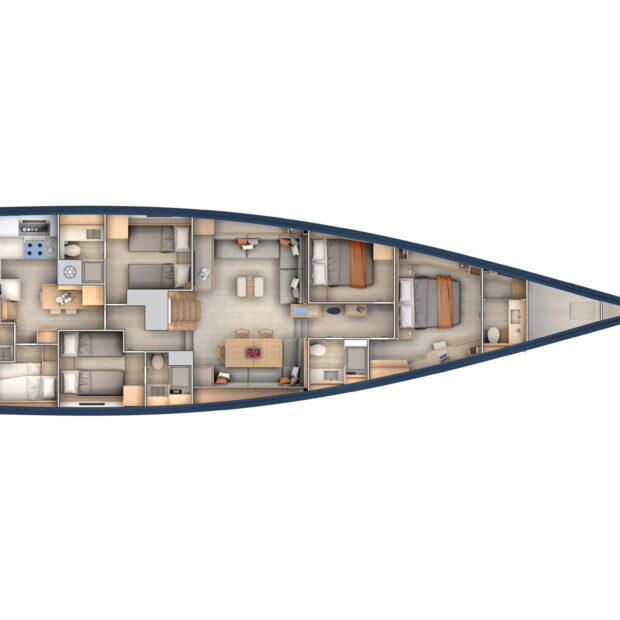 Grand Soleil 80 Long Cruise Interior Diagram