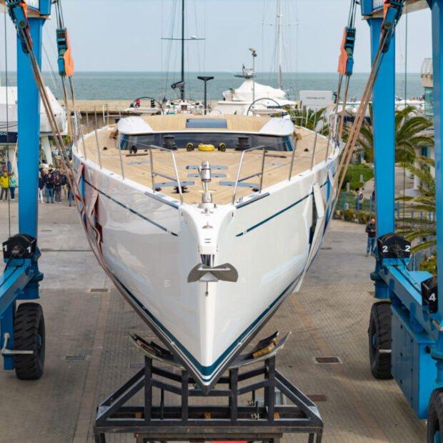 Grand Soleil 80 Long Cruise first launch bow