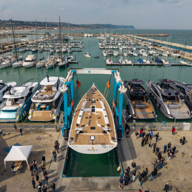 Grand Soleil 80 Long Cruise first launch in pit