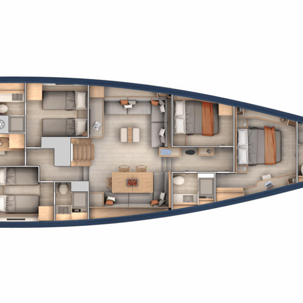 Grand Soleil 80 Long Cruise interior layout